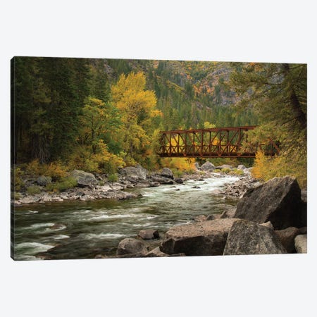 Bridge Over The Wenatchee Canvas Print #DSC131} by Don Schwartz Canvas Art Print
