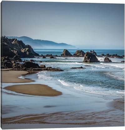 Sea Stacks In The Waves I Canvas Art Print - Don Schwartz