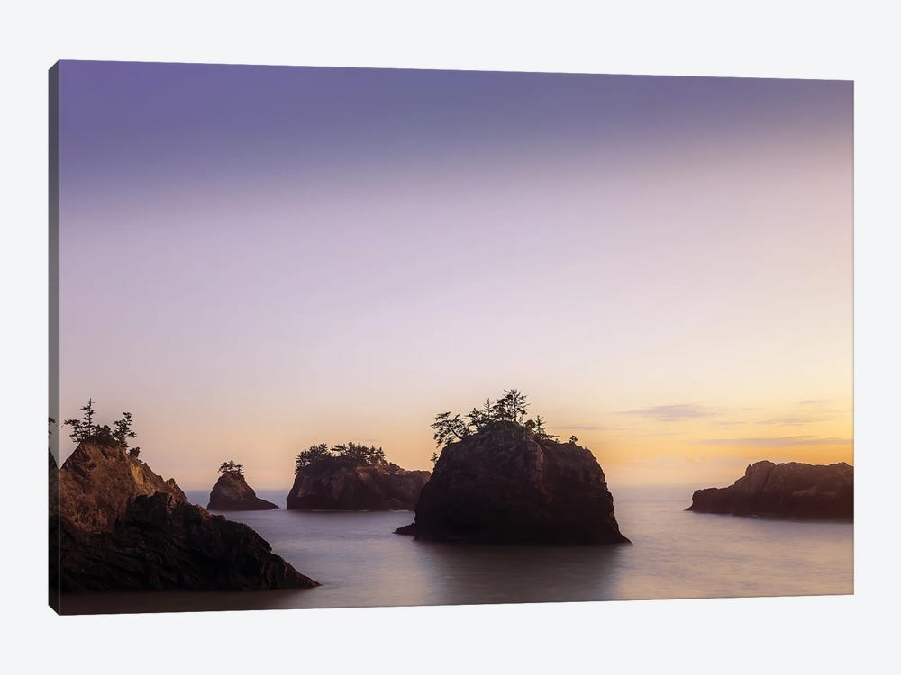 Sea Stacks On An Early Autumn Evening by Don Schwartz 1-piece Canvas Artwork