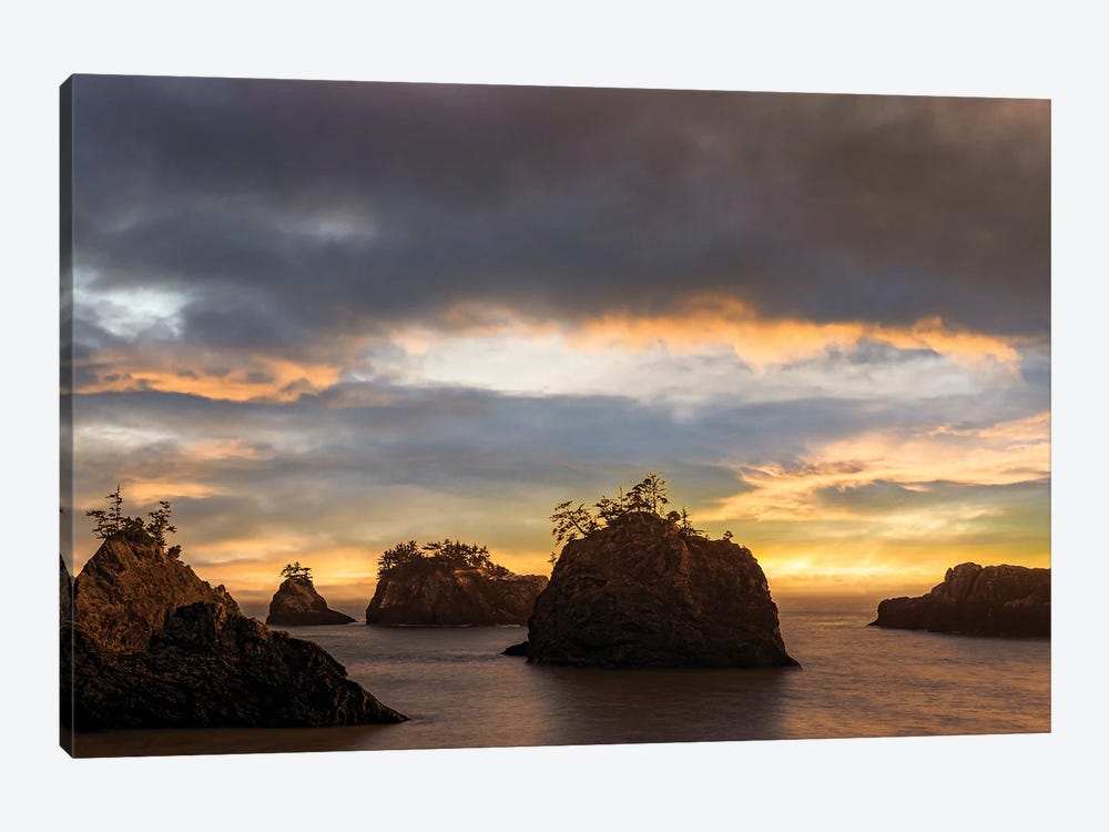 Sea Stacks On An Early Autumn Evening II by Don Schwartz 1-piece Canvas Artwork