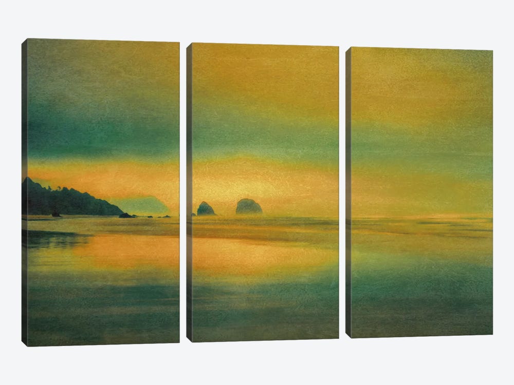 Distant Sea Stacks by Don Schwartz 3-piece Canvas Art
