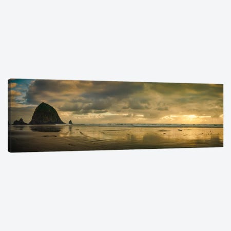 Haystack Sunset Panorama Canvas Print #DSC41} by Don Schwartz Canvas Print