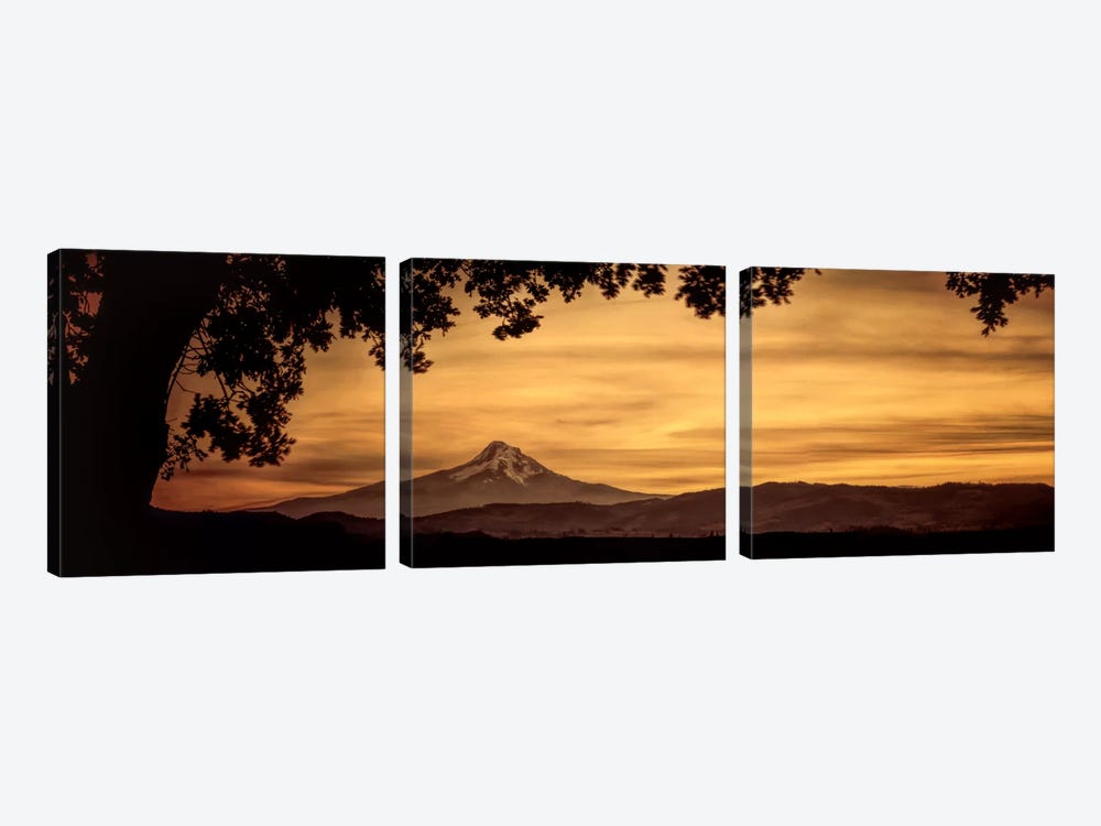 Mt. Hood At Sunset by Don Schwartz 3-piece Canvas Print