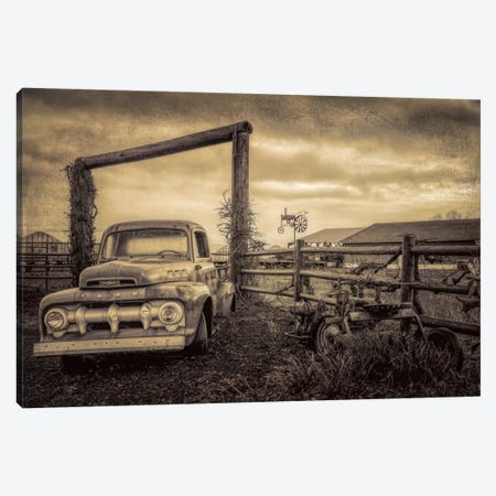 Old Ford At The Farm Canvas Print #DSC61} by Don Schwartz Canvas Art Print