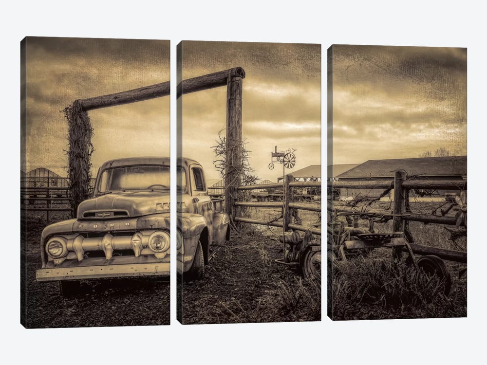 Old Ford At The Farm by Don Schwartz 3-piece Canvas Artwork