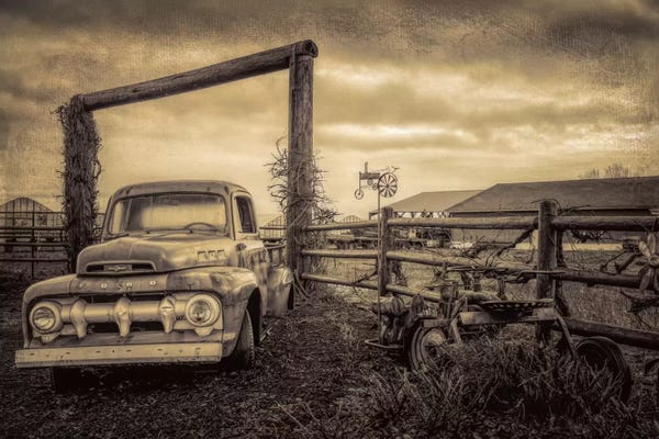 Sepia Photography: Old Ford At The Farm by Don Schwartz
