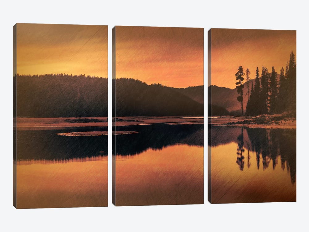 Sparks Lake Serenity by Don Schwartz 3-piece Canvas Wall Art