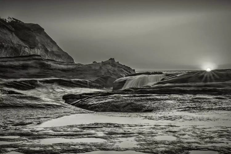 Sundown Over The Ocean Rocks by Don Schwartz wall art