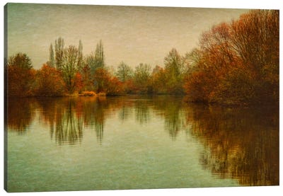 Autumn Morning On The Lake Canvas Art Print