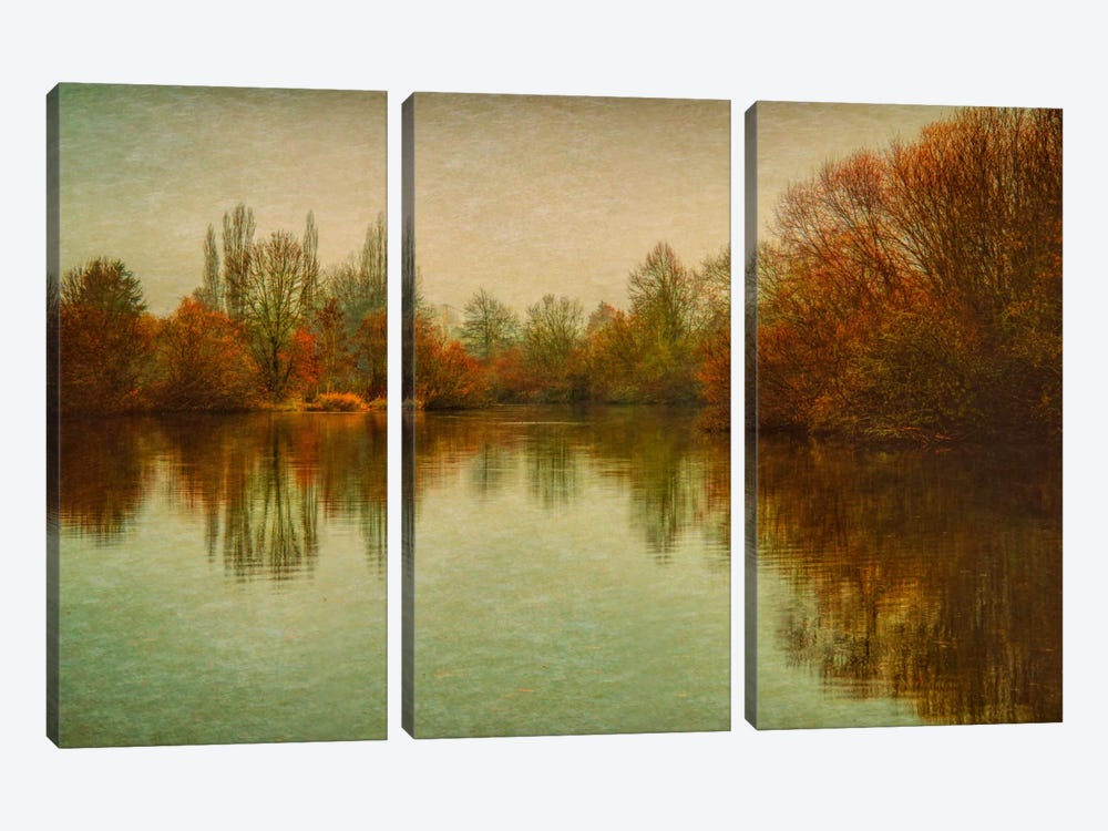 Autumn Morning On The Lake 3-piece Canvas Artwork