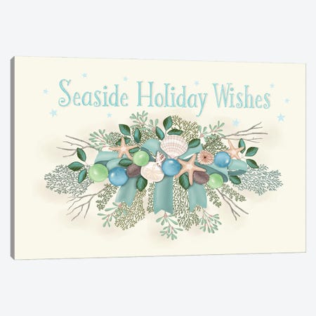 Seaside Holiday Wishes Canvas Print #DSE4} by Darlene Seale Canvas Art Print