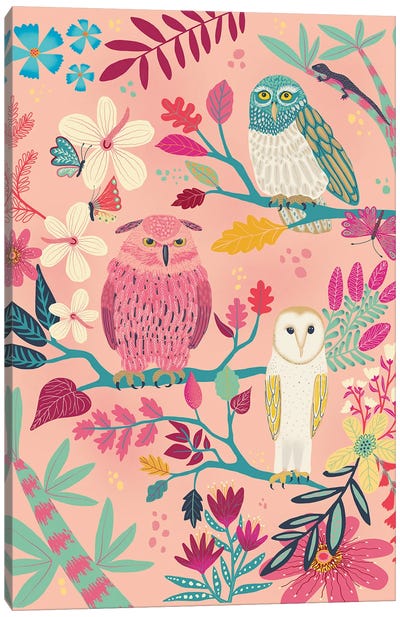 Forest Owls Canvas Art Print