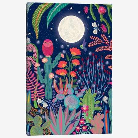 Moon Owl Canvas Print #DSE8} by Darlene Seale Canvas Artwork