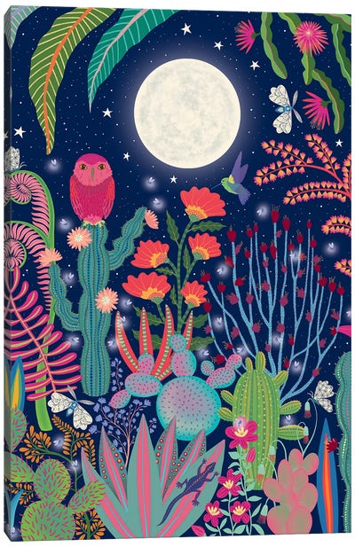 Moon Owl Canvas Art Print