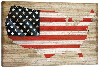 American Flag Canvas Art Print - Independence Day