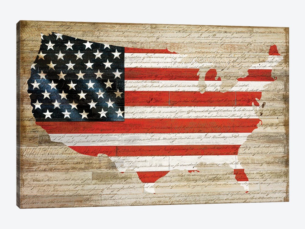 American Flag by Daniela Santiago 1-piece Canvas Wall Art