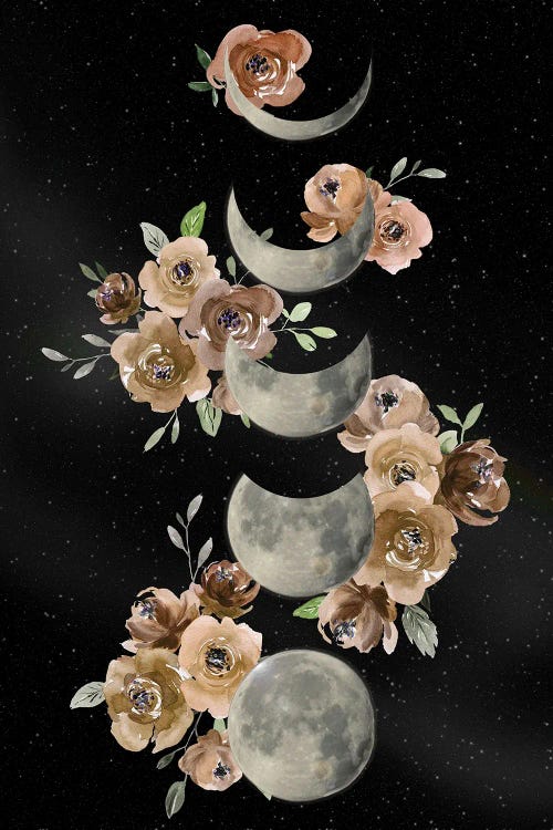 Bohemian Lunar Phases by Daniela Santiago wall art