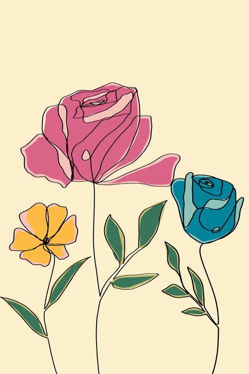Colored Floral II by Daniela Santiago wall art