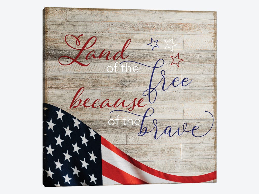 Free Because of the Brave by Daniela Santiago 1-piece Canvas Artwork