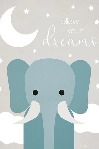 Dreams Elephant by Daniela Santiago framed wall art