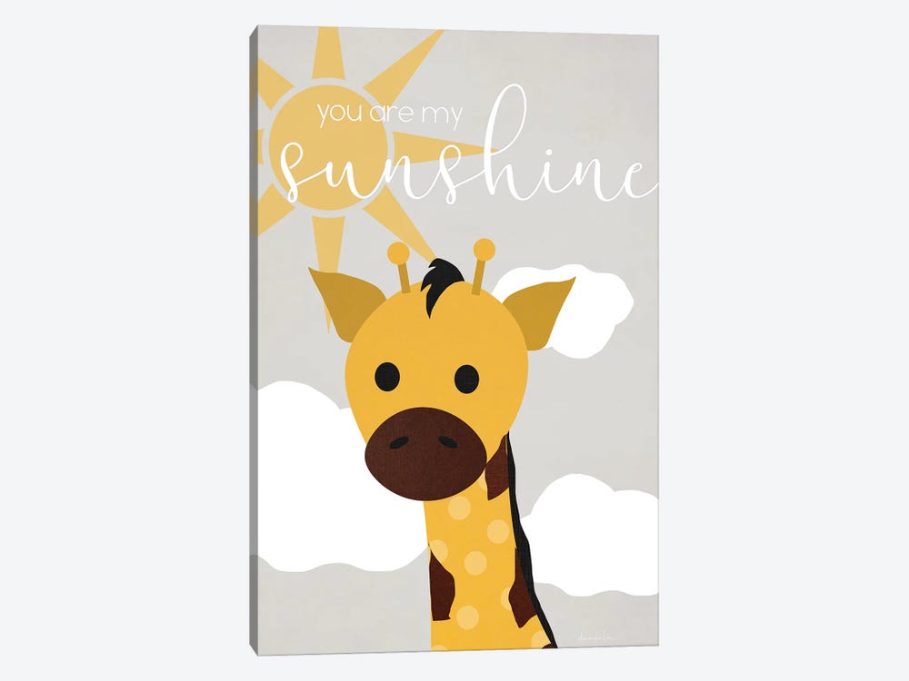 Sunshine Giraffe by Daniela Santiago 1-piece Canvas Art Print