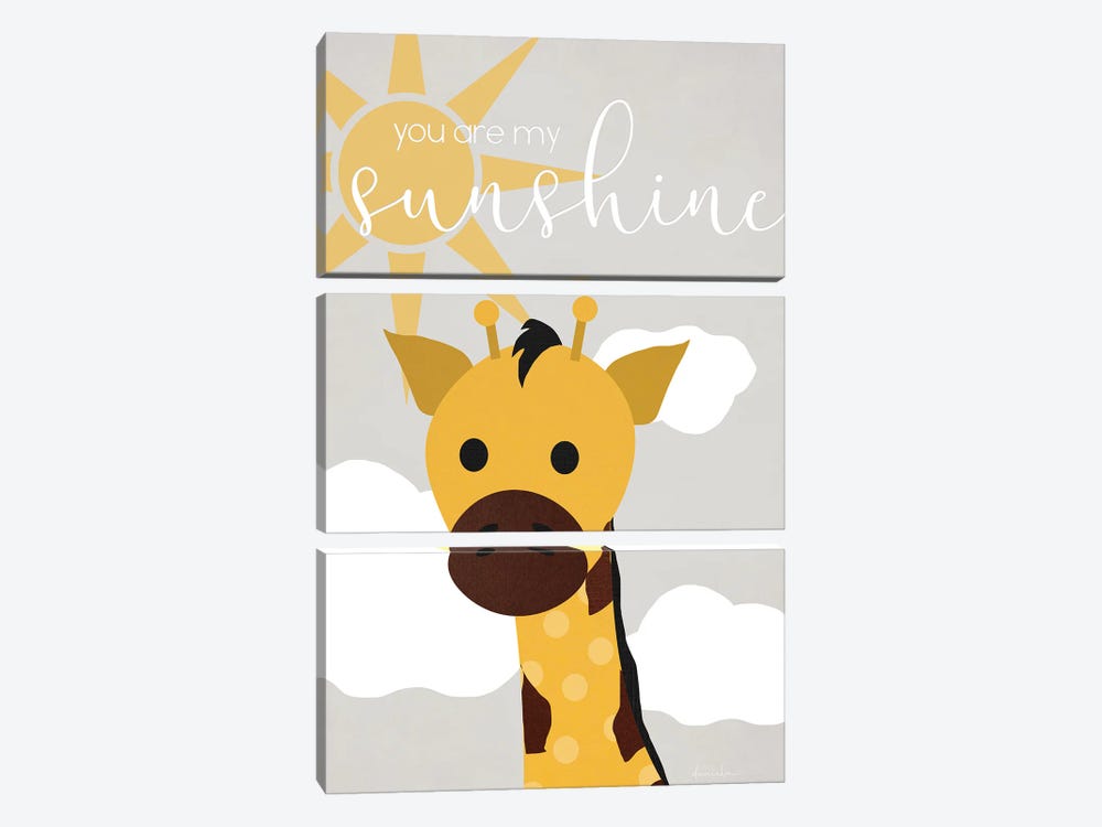 Sunshine Giraffe by Daniela Santiago 3-piece Canvas Art Print