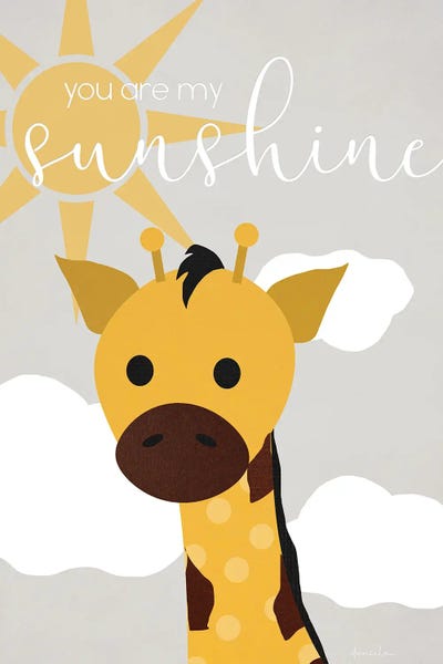 Canvas Print: Sunshine Giraffe by Daniela Santiago
