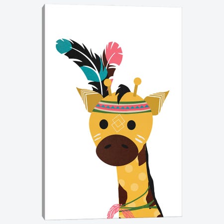 Boho Giraffe Canvas Print #DSG13} by Daniela Santiago Canvas Artwork