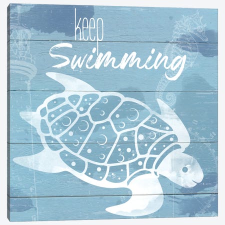 Keep Swimming Canvas Print #DSG17} by Daniela Santiago Canvas Art Print
