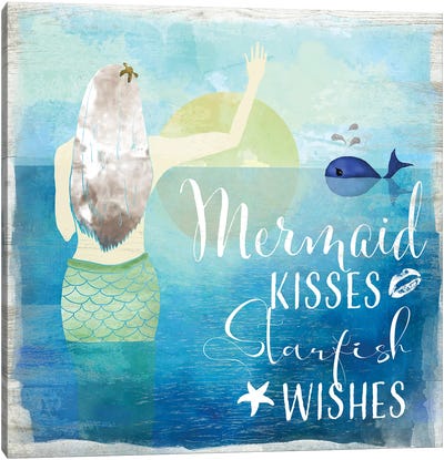 Mermaid Kisses Canvas Art Print