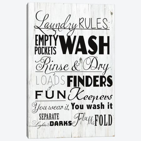 Laundry Rules Canvas Print #DSG32} by Daniela Santiago Canvas Artwork