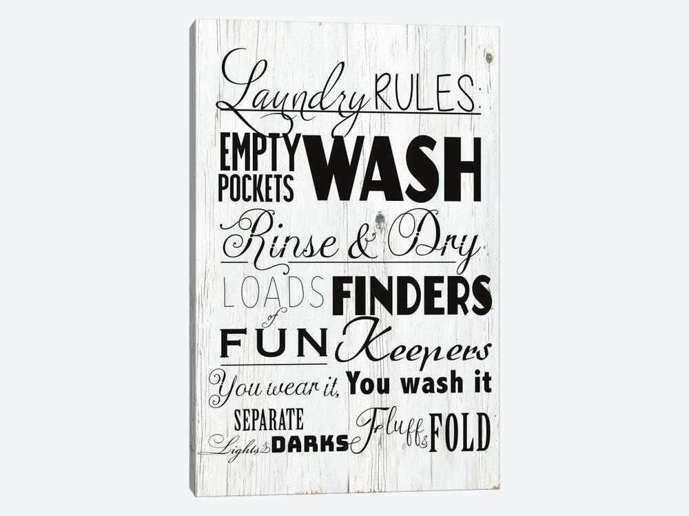 Laundry Rules by Daniela Santiago 1-piece Canvas Print