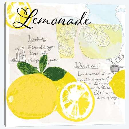 Lemonade Canvas Print #DSG34} by Daniela Santiago Canvas Print