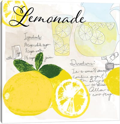 Lemonade Canvas Art Print - Lemon & Lime Art