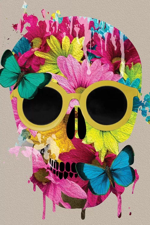 Floral Skull by Daniela Santiago wall art