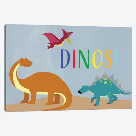 Dinos! Canvas Print #DSG45} by Daniela Santiago Canvas Wall Art