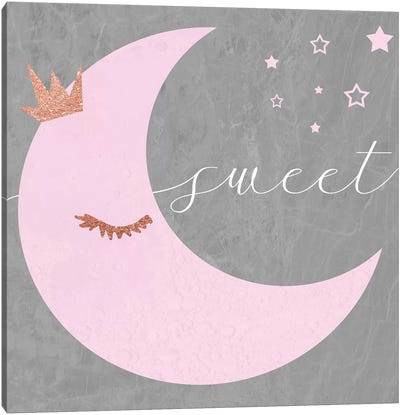 Sweet Canvas Art Print - Crescent Moon Art