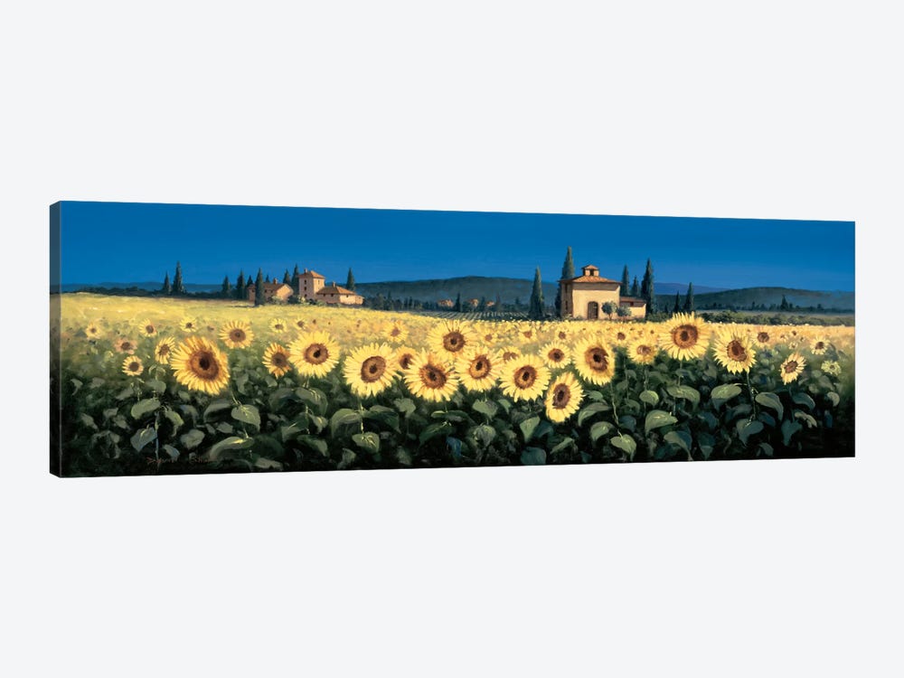 Tuscan Panorama, Sunflowers by David Short 1-piece Canvas Wall Art