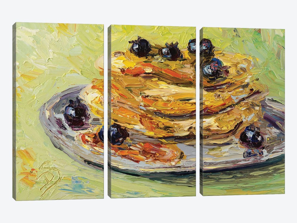 Pancake Sunday by Dana Sorokina 3-piece Canvas Art Print