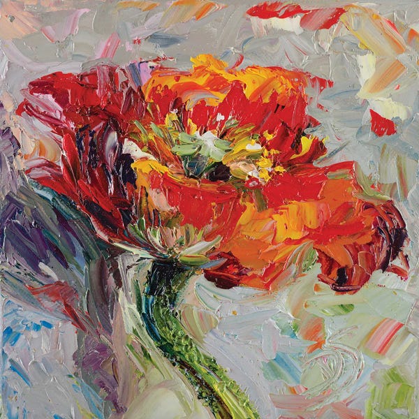 Palette Knife Prints: Poppy Luster by Dana Sorokina