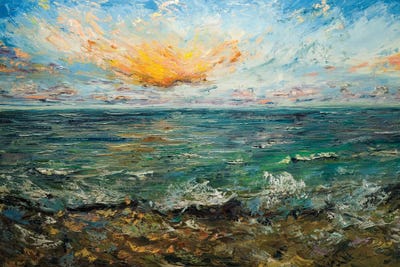 Barefoot At Sea by Dana Sorokina metal wall art