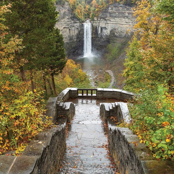 Waterfalls: Taughannock Falls In Autumn by Dan Sproul