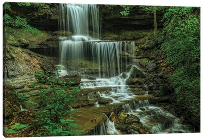 Milton Waterfall In Summer Canvas Art Print - Dan Sproul
