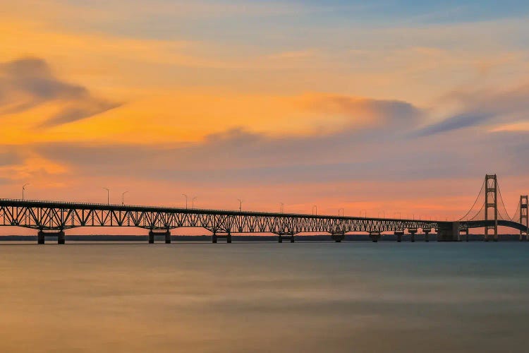 Mackinac Bridge Sunset Panorama