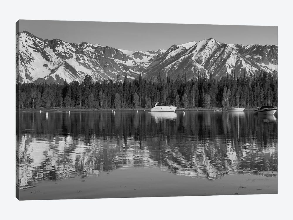 Black And White Teton Reflections by Dan Sproul 1-piece Canvas Wall Art