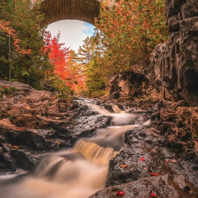 Hemlock Falls Acadia by Dan Sproul framed canvas print