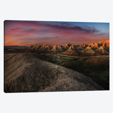 Sunset On The Badlands Canvas Print #DSP230} by Dan Sproul Canvas Art Print