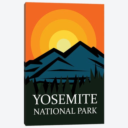 Yosemite Sunset Poster Canvas Print #DSP235} by Dan Sproul Canvas Wall Art