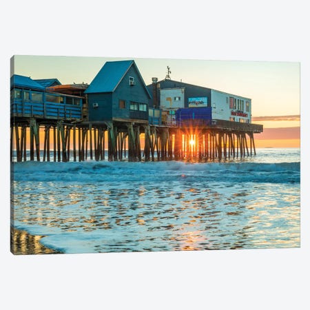 Old Orchard Pier Sunrise Canvas Print #DSP252} by Dan Sproul Art Print