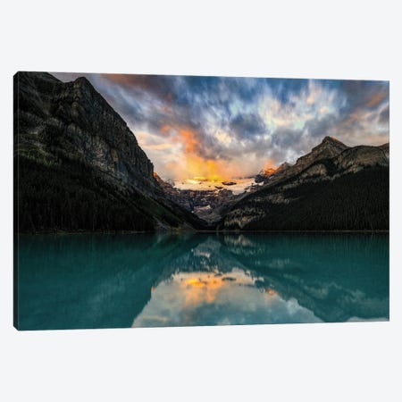 Lake Louise Grunge Textured Canvas Print #DSP260} by Dan Sproul Canvas Wall Art